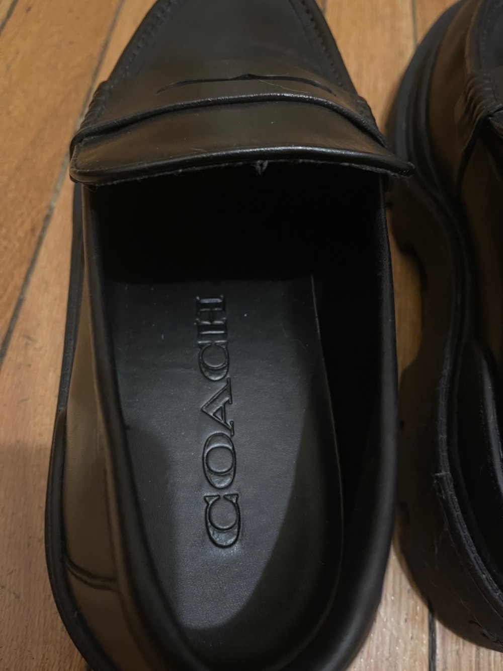 Coach Black Men's Leather Platform Loafers - Never Worn Outside - Picture 5 of 5